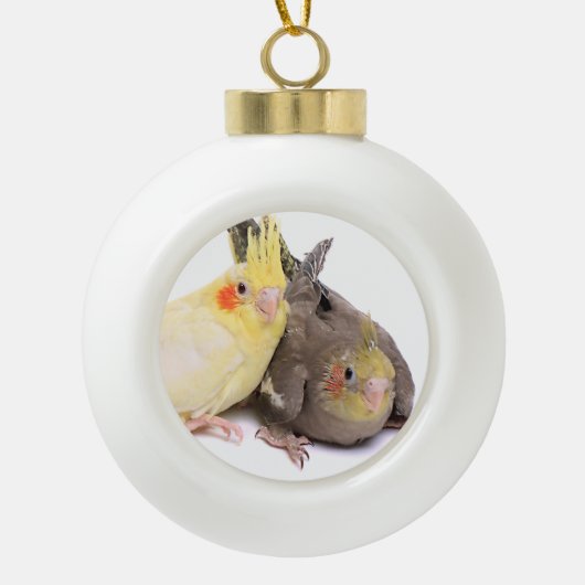 Cockatiels Keramische Bal Ornament (Voorkant)