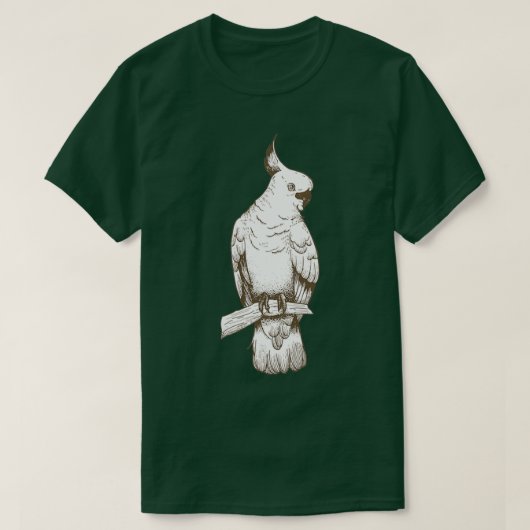 Cockato Beauful White Parrot T-shirt (Design voorkant)