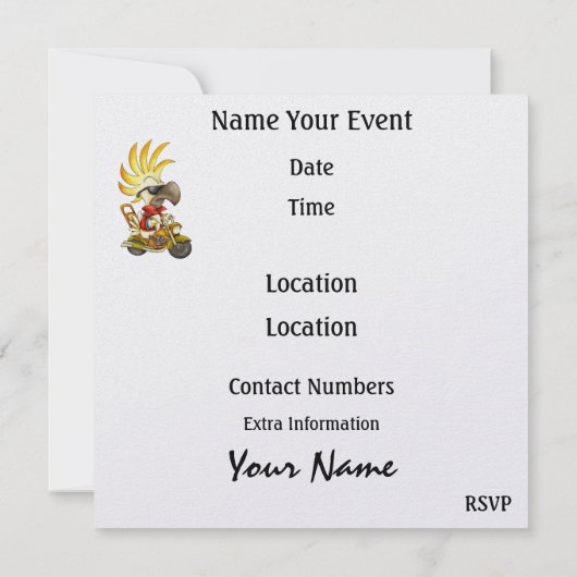 Cockato Biker - SRF Kaart (Achterkant)