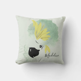 Cockato Bird and Green Waterverf Personal Kussen