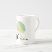 Cockato Bird and Green Waterverf Personal Porselein Kop (Voorkant rechts)