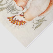 Cockato Bird Vogels  Antiek ontkoppeling Tissuepapier (Detail)