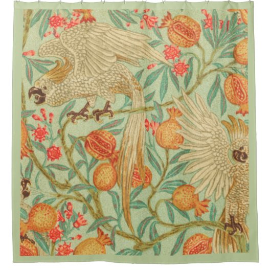 Cockato en Pomegranaat  Douchegordijn (Voorkant)