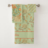 Cockato en Pomegranaat Sinaasappel en Groen Bad Handdoek (Insitu)