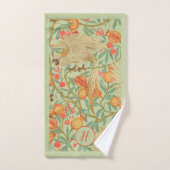 Cockato en Pomegranaat Sinaasappel en Groen Bad Handdoek (Handdoek)