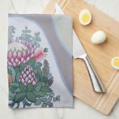 Cockato met King Protea Tattoo Tea Towel Theedoek (Quarter Fold)