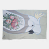 Cockato met Waratah Tattoo Tea Towel Theedoek (Horizontaal)