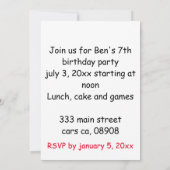 Cockato zittend op verjaardagstaart fancy pet kaart (Achterkant)