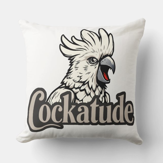 Cockatoo Attitude "Cockatude" Sierkussen (Voorkant)
