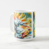 Cockatoo Bird Yellow Poppies Personalized Koffiemok (Voorkant links)