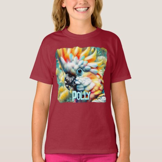 Cockatoo Bird Yellow Poppies Personalized T-shirt (Voorkant)