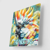 Cockatoo Bird Yellow Poppies Personalized Vierkante Klok (Hoek)