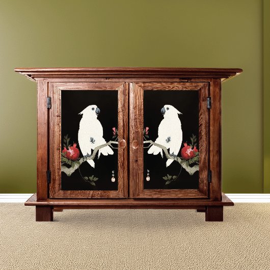 Cockatoo en granaatappel van Ohara Shoson Tissuepapier