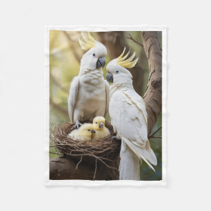 Cockatoo Familie Natuurgetrouwe Kunst Dekbed Fleece Deken