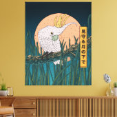 Cockatoo Japanse reisposter Canvas Afdruk (Insitu (Woonkamer))