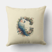 Cockatoo monogram C kussen vintage botanisch (Achterkant)