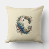 Cockatoo monogram C kussen vintage botanisch (Voorkant)