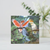 COCKATOO-ONDERDELEN IN PARADISE BEDANKKAART (Staand voorkant)