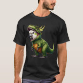 Cockatoo Parrot draagt dinosaurusoutfit grappig T-shirt (Voorkant)