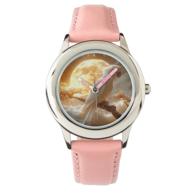 Cockatoo Parrot Fantasy Dreamscape Horloge (Voorkant)