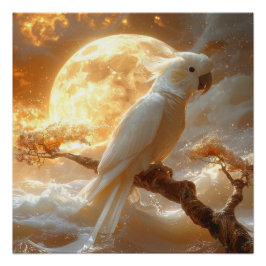 Cockatoo Parrot Fantasy Dreamscape Perfect Poster