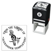 Cockatoo vogel silhouet bibliotheek boek naam  zelfinktende stempel (In situ)