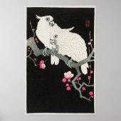 Cockatoos en pruimenbloesem van Ohara Koson Poster (Voorkant)