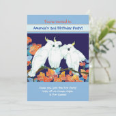 Cockatoos Kids Birthday Party Kaart (Staand voorkant)