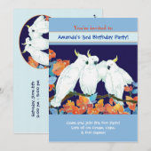 Cockatoos Kids Birthday Party Kaart (Voorkant / Achterkant)