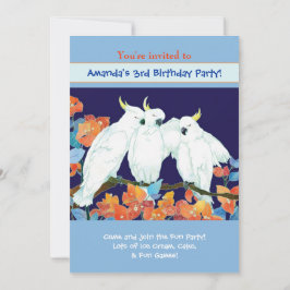 Cockatoos Kids Birthday Party Kaart