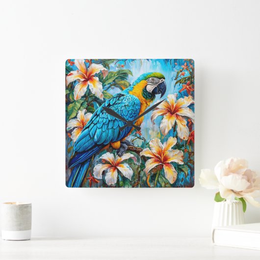 Cockatoupapegaai Vierkante Klok (Huis)