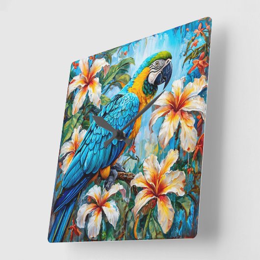 Cockatoupapegaai Vierkante Klok (Hoek)