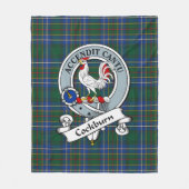 Cockburn Ancient Clan badge Tartan Pset Fleece Deken (Voorkant)