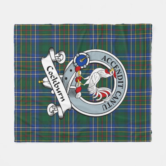 Cockburn Ancient Clan badge Tartan Pset Fleece Deken (Voorkant (Horizontaal))