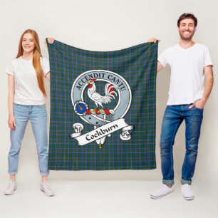 Cockburn Clan Badge Schotse ruit Plaid Fleece Deken