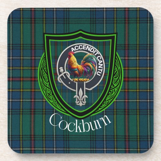 Cockburn Scottish Clan Tartan & Crest Bier Onderzetter (Voorkant)