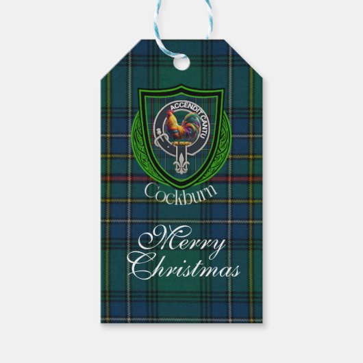 Cockburn Scottish Clan Tartan & Crest Cadeaulabel (Voorkant)