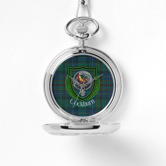 Cockburn Scottish Clan Tartan & Crest Horloge (Voorkant)
