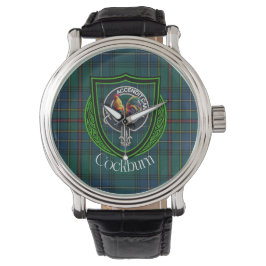 Cockburn Scottish Clan Tartan & Crest Horloge