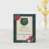 Cockburn Scottish Clan Tartan & Crest Kaart (Gele Bloem)