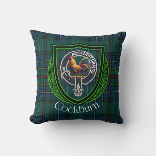 Cockburn Scottish Clan Tartan & Crest Kussen (Voorkant)