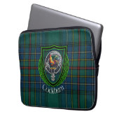 Cockburn Scottish Clan Tartan & Crest Laptop Sleeve (Voorkant Links)