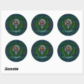 Cockburn Scottish Clan Tartan & Crest Ronde Sticker (Vel)