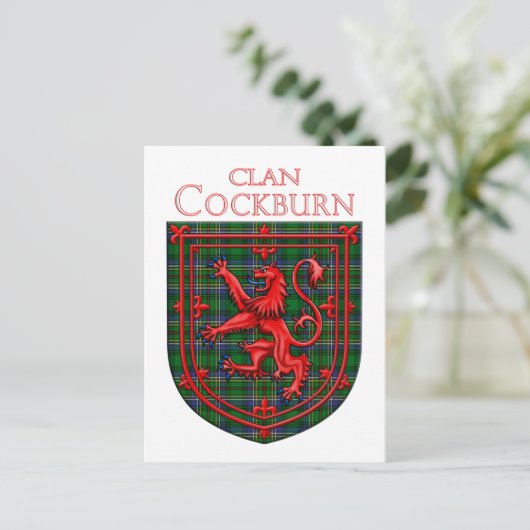 Cockburn Tartan Scottish Play Lion Rampant Briefkaart (Staand voorkant)