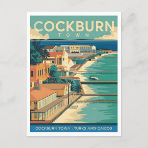 Cockburn Town Turks- en Caicoseilanden Vintage Briefkaart