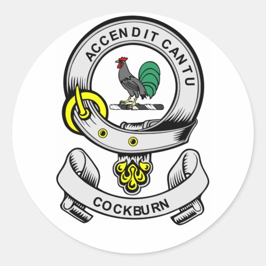 COCKBURN Wapen Ronde Sticker (Voorkant)