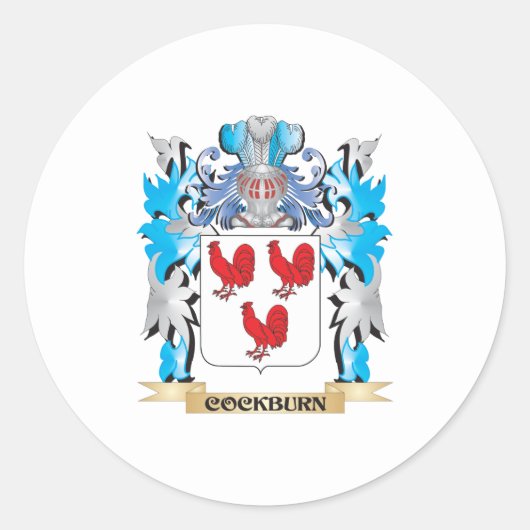 Cockburn wapenschild - Family Crest Ronde Sticker (Voorkant)