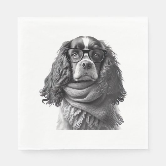 Cocker glazen servet (Voorkant)