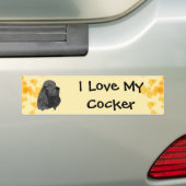 Cocker ~ Ik hou van mijn zwarte Cocker Bumpersticker (Op auto)