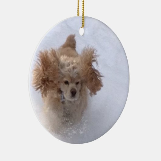 "COCKER LIEFT VAN DE SNEEUW" CERAMISCHE ORNATIE KERAMISCH ORNAMENT (Rechts)